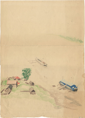 Смирнов Борис Александрович. Берег реки. Пристань